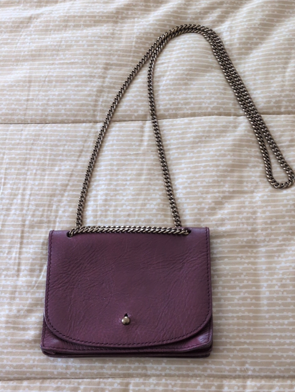 Madewell Burgundy Leather Chain Crossbody Bag
